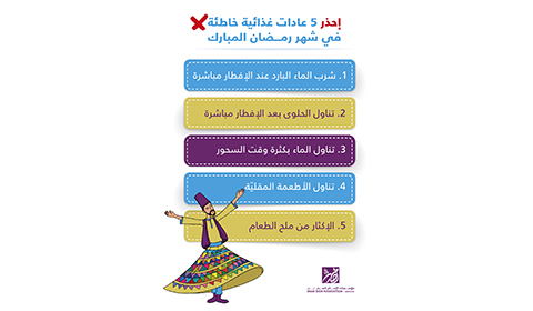 عادات غذائية خاطئة في شهر رمضان